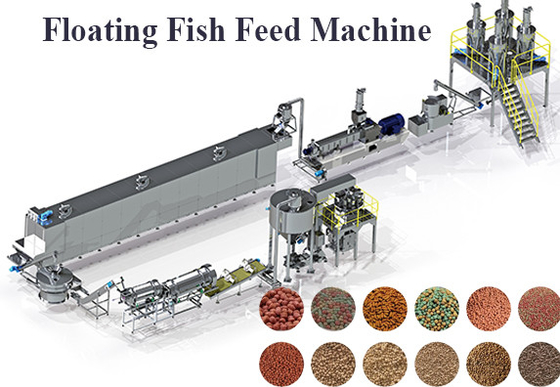 Machine de flottement 100 d'alimentation de poissons d'acier inoxydable - 500kg/H